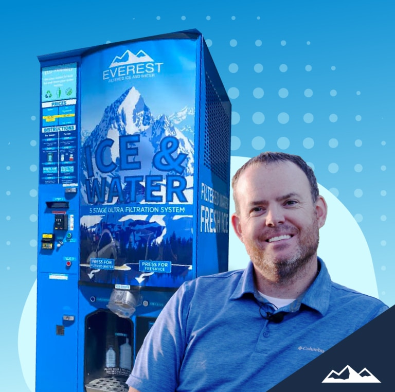 Greg Sando, an Everest Ice and Water vending machine owner