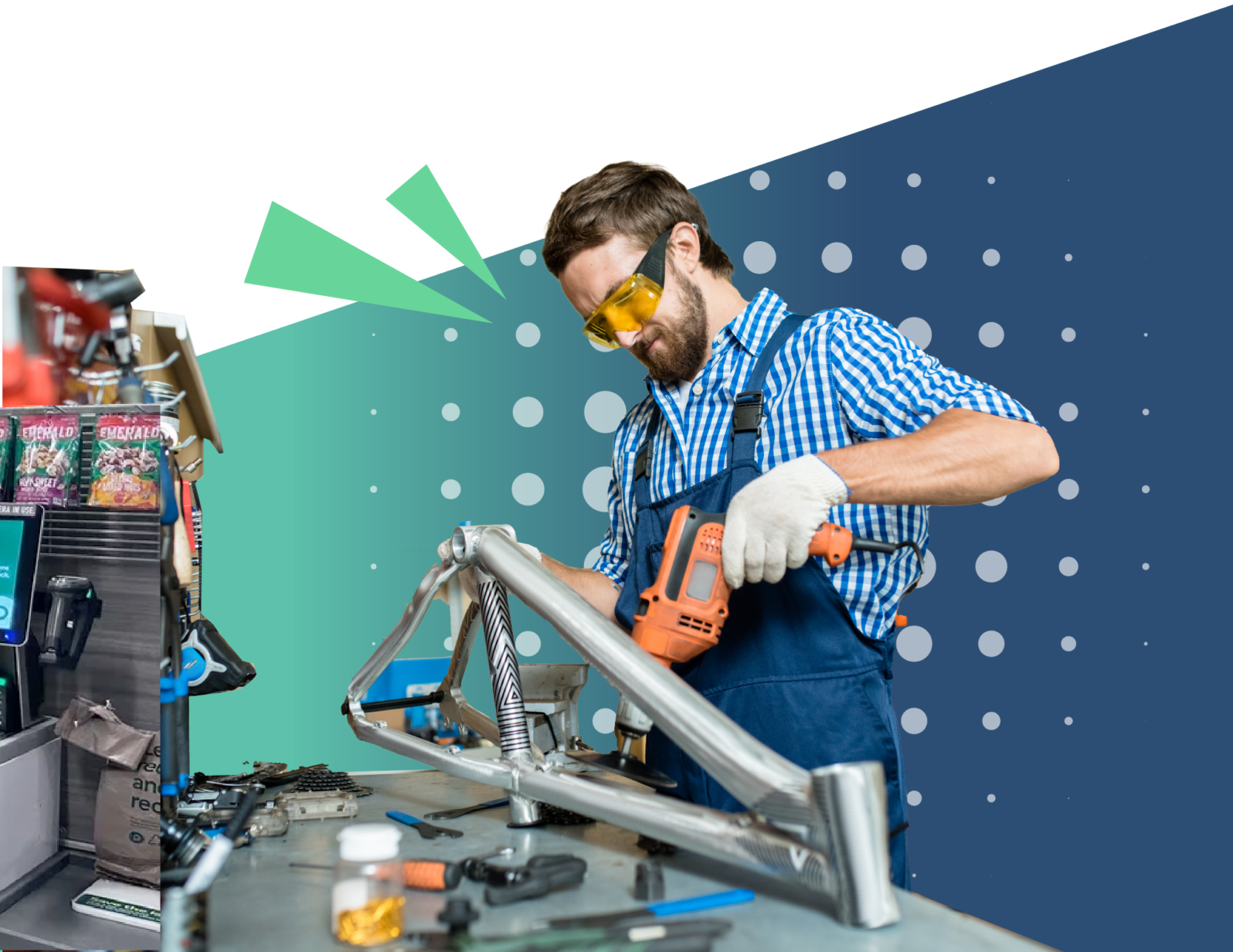A man working with power tools